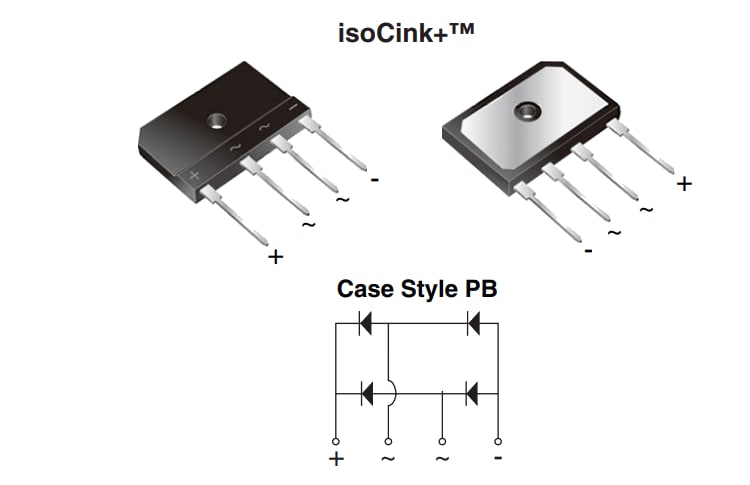 Vishay General Semiconductor Enhanced isoCink+™ Bridge Rectifiers